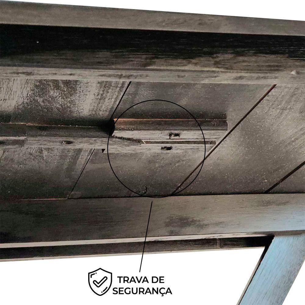 Kit Mesa Com 4 Cadeiras Dobráveis Em Eucalipto Natural Preto - 6