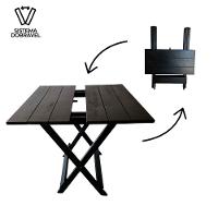 Kit Mesa Com 4 Cadeiras Dobráveis Em Eucalipto Natural Preto - 7