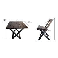 Kit Mesa Com 4 Cadeiras Dobráveis Em Eucalipto Natural Preto - 9