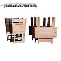 Kit Mesa Com 4 Cadeiras Dobráveis Em Eucalipto Natural Preto - 10