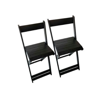Conjunto Com 2 Banquetas Dobráveis Em Eucalipto Preto