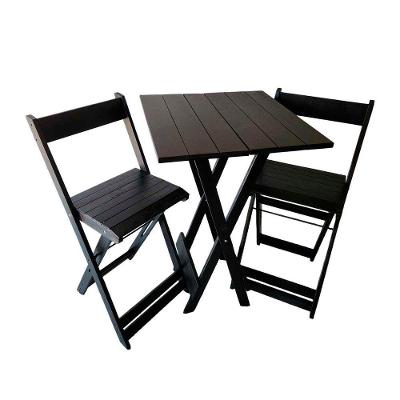 Bistro Com 2 Banquetas Para Bar Dobrável De Madeira Ismalu Preto