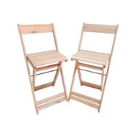 Conjunto 2 Banquetas Alta Dobráveis Bar E Balcão Madeira Natural - 1