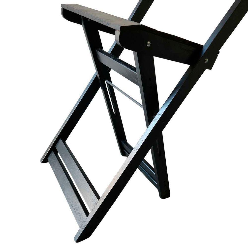 Banqueta Eucalipto Dobrável Ideal Para Bistrô Ou Bar Preto - 5