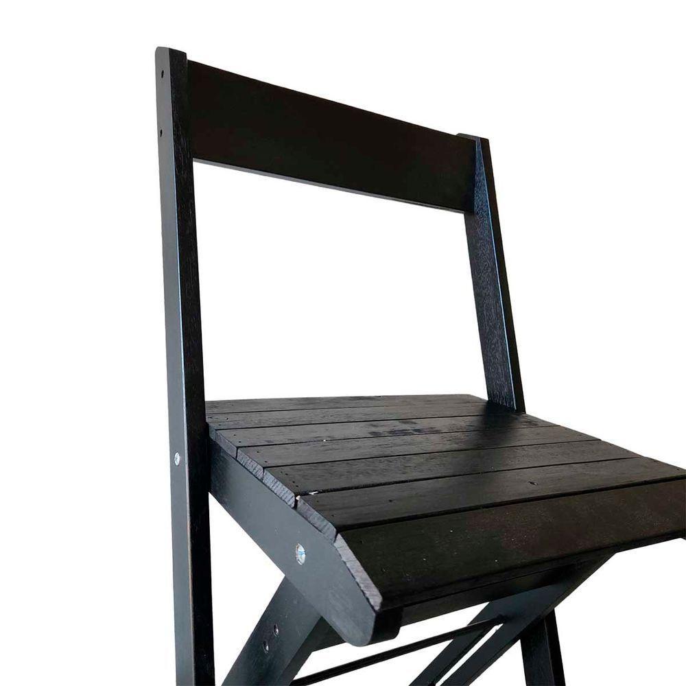 Banqueta Eucalipto Dobrável Ideal Para Bistrô Ou Bar Preto - 6
