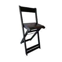 Banqueta Eucalipto Dobrável Ideal Para Bistrô Ou Bar Preto - 1
