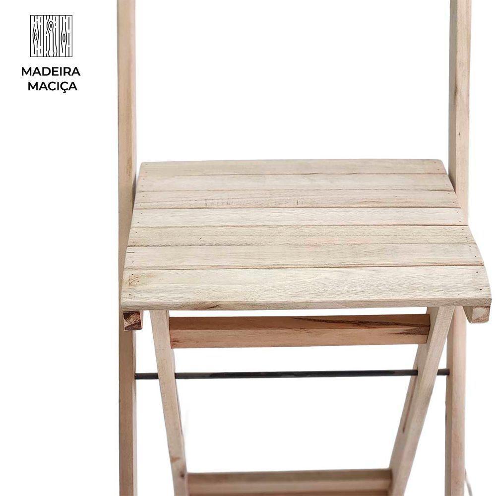 Conjunto 2 Banquetas Dobráveis Para Bistro E Balcão Em Madeira Natural - 8
