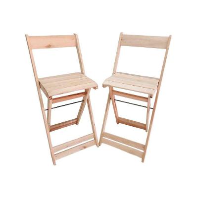 Conjunto 2 Banquetas Dobráveis Para Bistro E Balcão Em Madeira Natural