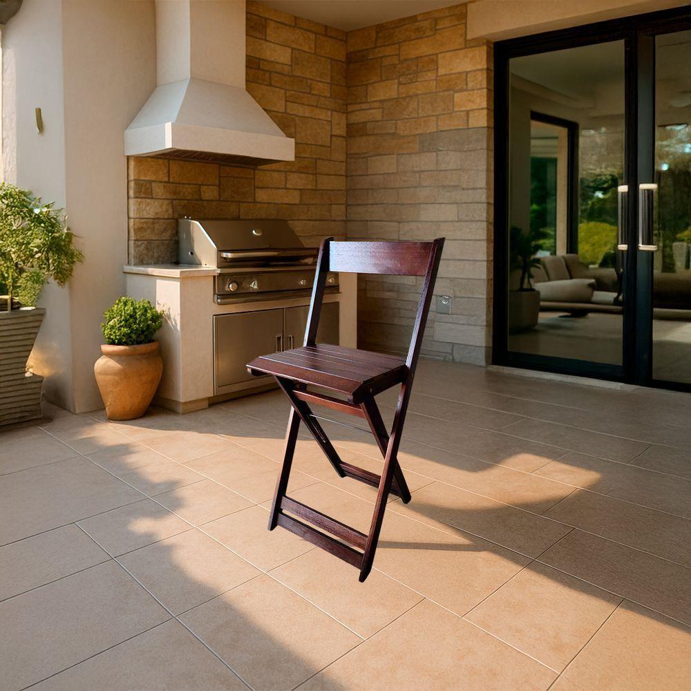 Banqueta Para Area Gourmet Em Madeira Dobrável Para Bistrô Imbuia - 2