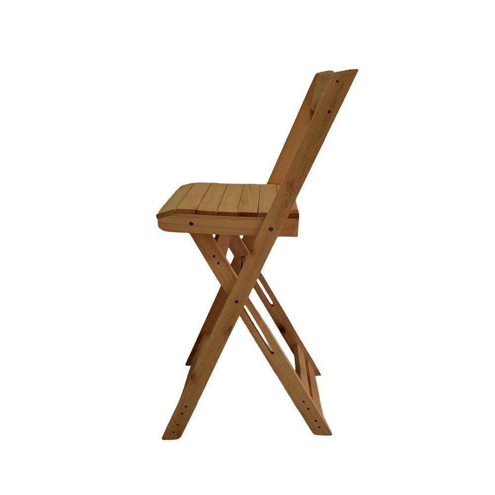 Conjunto 2 Banquetas Dobráveis Para Bistro E Balcão Em Madeira Mel - 3