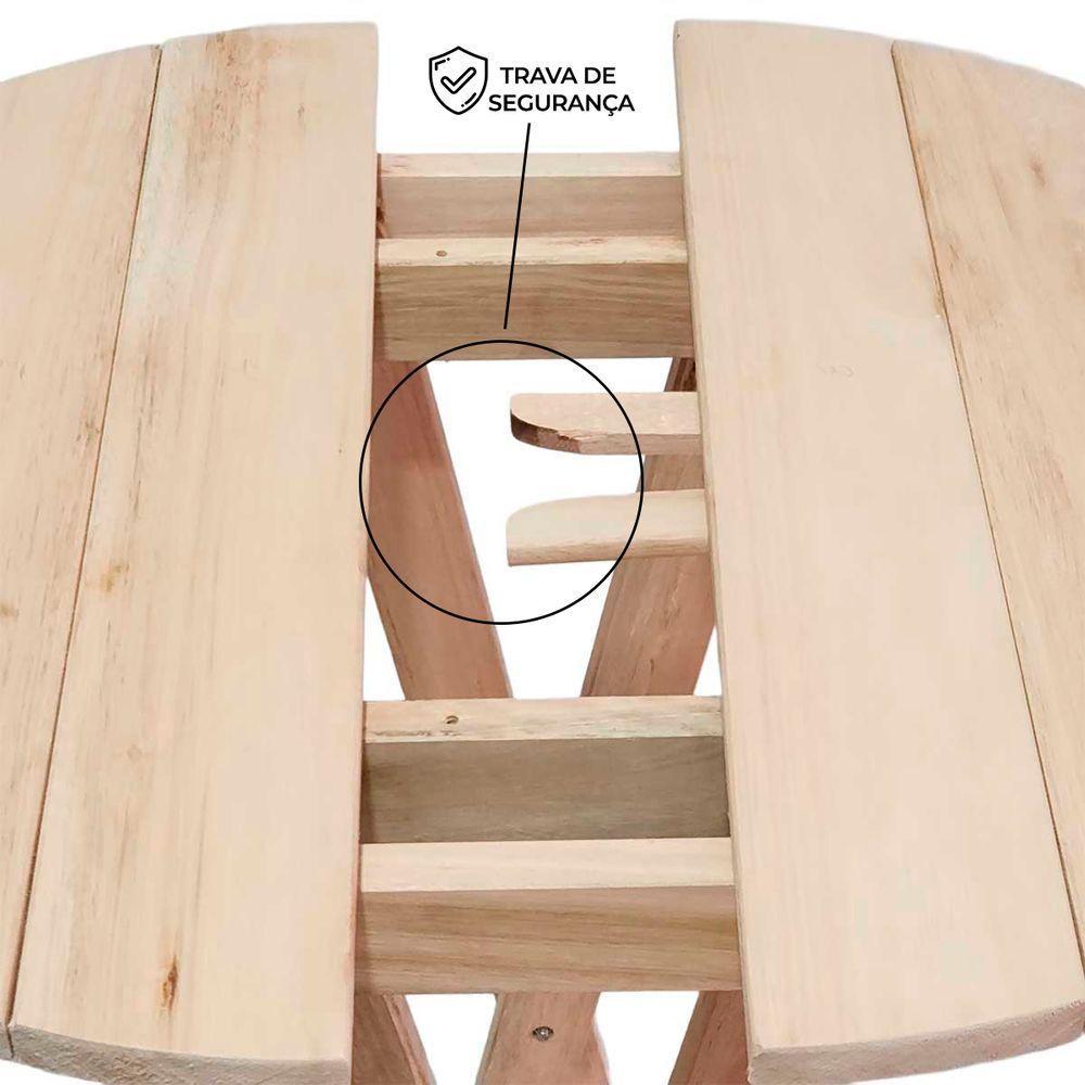 Kit Bistrô 4 Banquetas Dobrável De Madeira Para Area Gourmet Natural - 7