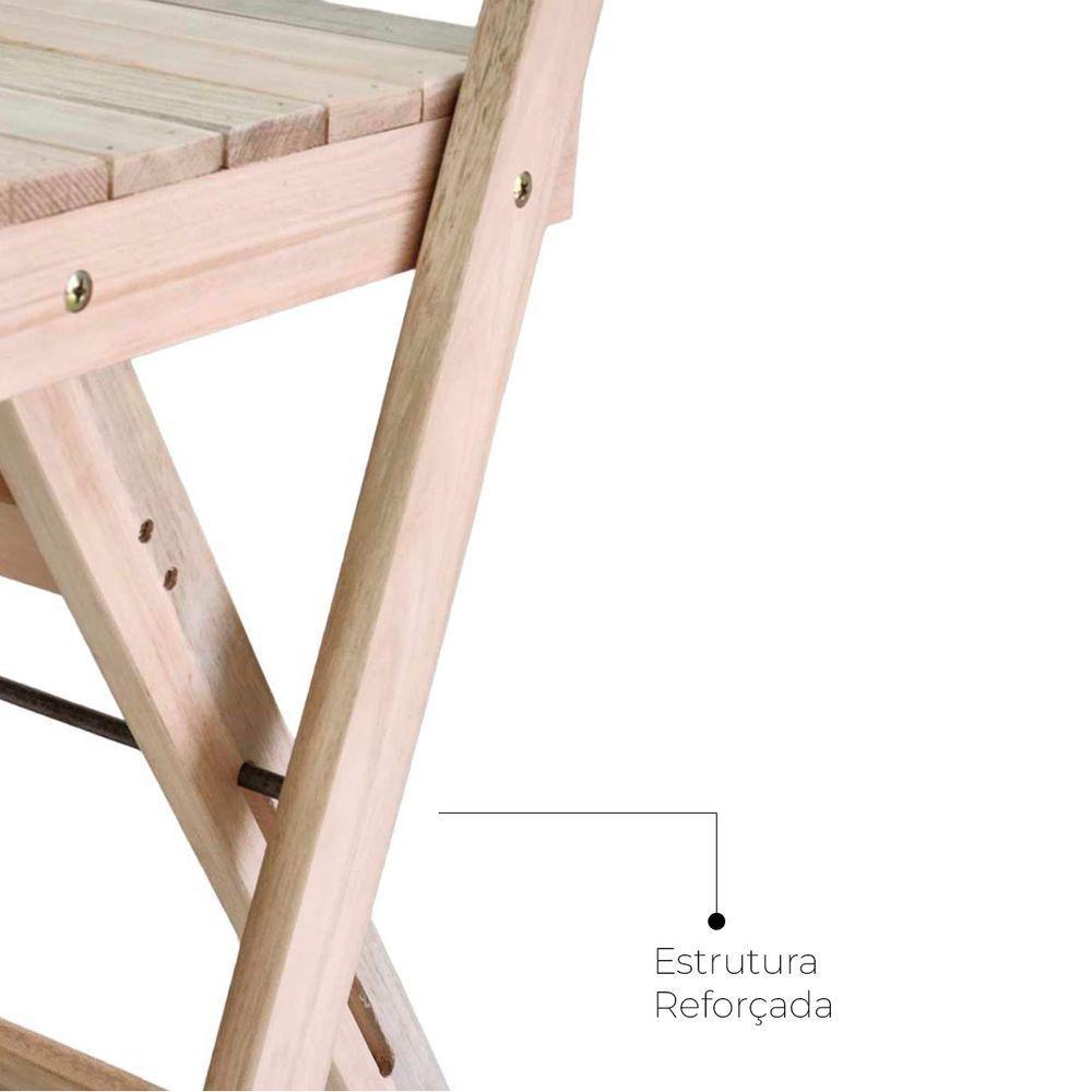 Kit Bistrô 4 Banquetas Dobrável De Madeira Para Area Gourmet Natural - 8