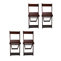 Conjunto Com 4 Banquetas Dobráveis Em Eucalipto Imbuia - 1