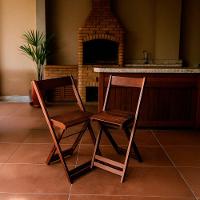 Conjunto 2 Banquetas Alta Dobráveis Bar E Balcão Madeira Imbuia - 2