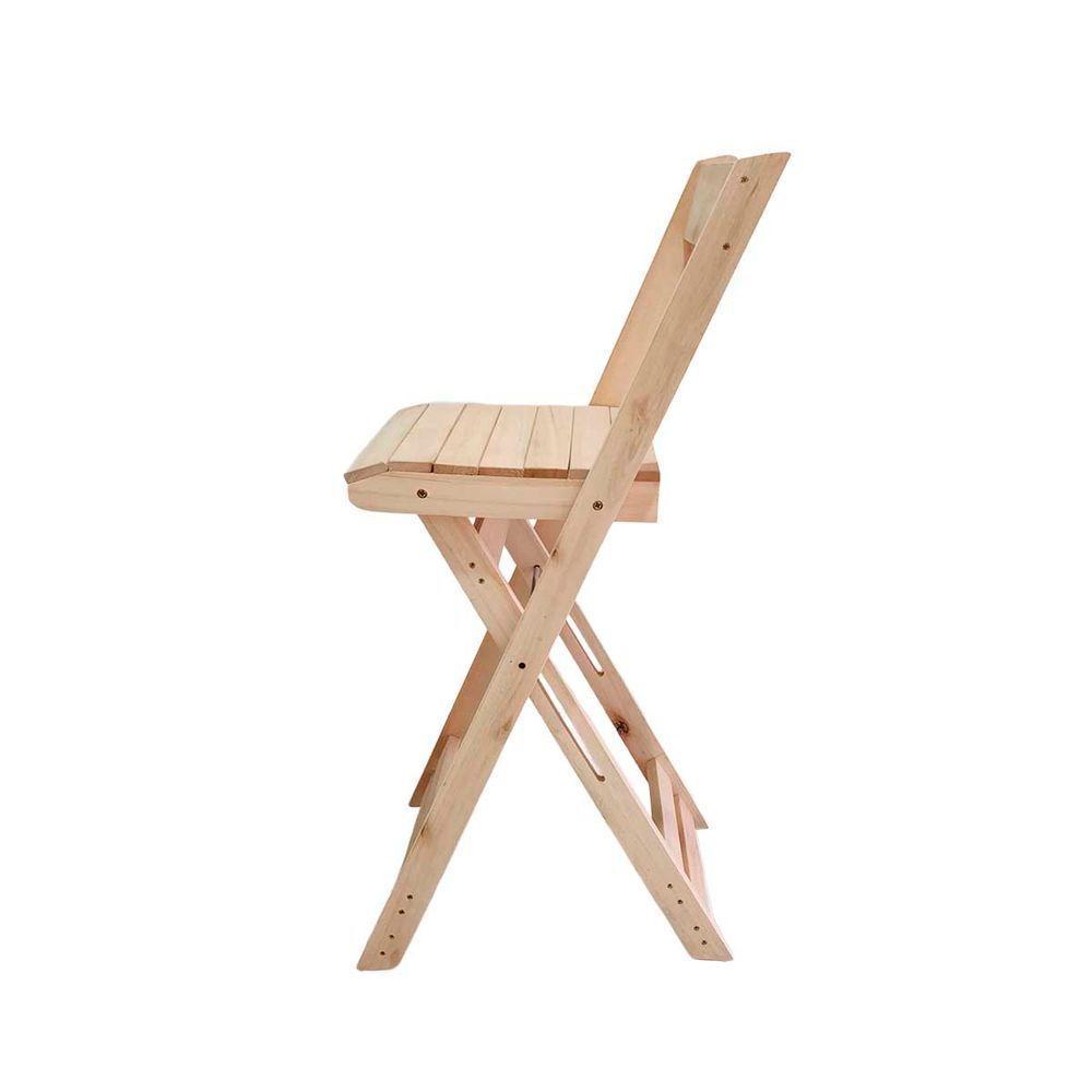 Conjunto 2 Banquetas Dobráveis Bistro E Balcão Em Madeira Natural - 5