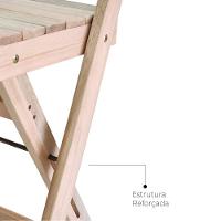 Conjunto 4 Banquetas Alta Dobráveis Bar Balcão Em Madeira Natural - 9