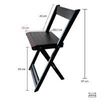 Conjunto 4 Banquetas Alta Dobráveis Bar Balcão Em Madeira Preto - 10