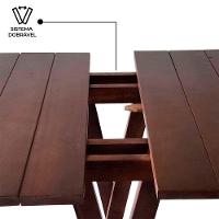 Kit Com 2 Banquetas Bistrô Dobrável De Madeira Ismalu Imbuia - 8