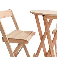 Bistrô Com 4 Banquetas Para Bar Dobrável De Madeira Ismalu Natural - 7
