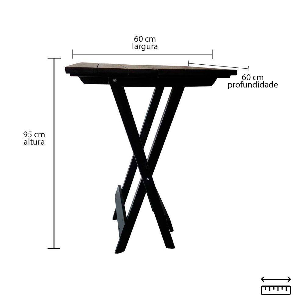Kit Com 2 Banquetas Bistrô Dobrável De Madeira Ismalu Preto - 9