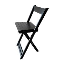 Kit Com 2 Banquetas Bistrô Dobrável De Madeira Ismalu Preto