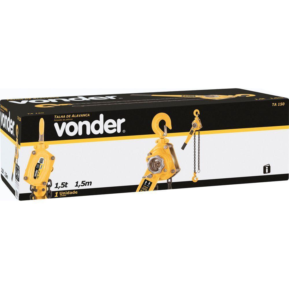 Talha De Alavanca 1,5 Toneladas Elevação 3,0m Ta315 Vonder - 3