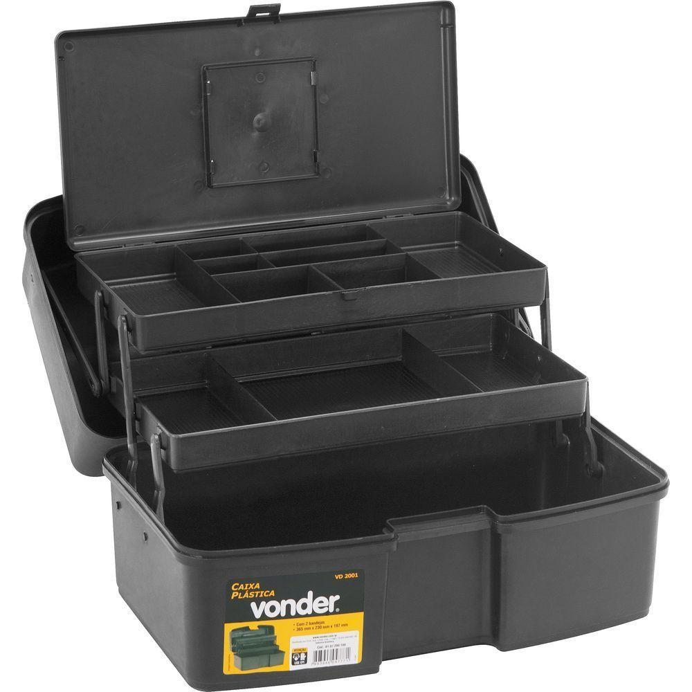 Caixa Plástica Para Ferramentas Baú 370x220x200mm Com 2 Band - 2