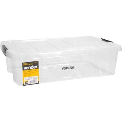 Caixa Plástica Ferram Baú 620x405x175mm S- Alça Transp