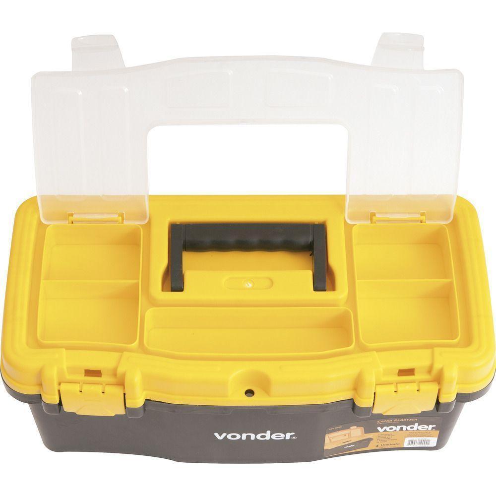 Caixa Plástica Para Ferramentas Baú 405x200x180mm Com Bandej - 2