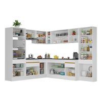 Armário De Cozinha Completa De Canto Com Rodapé Veneza Multimóveis V2082 Branco/dourado Branco/dourado - 3