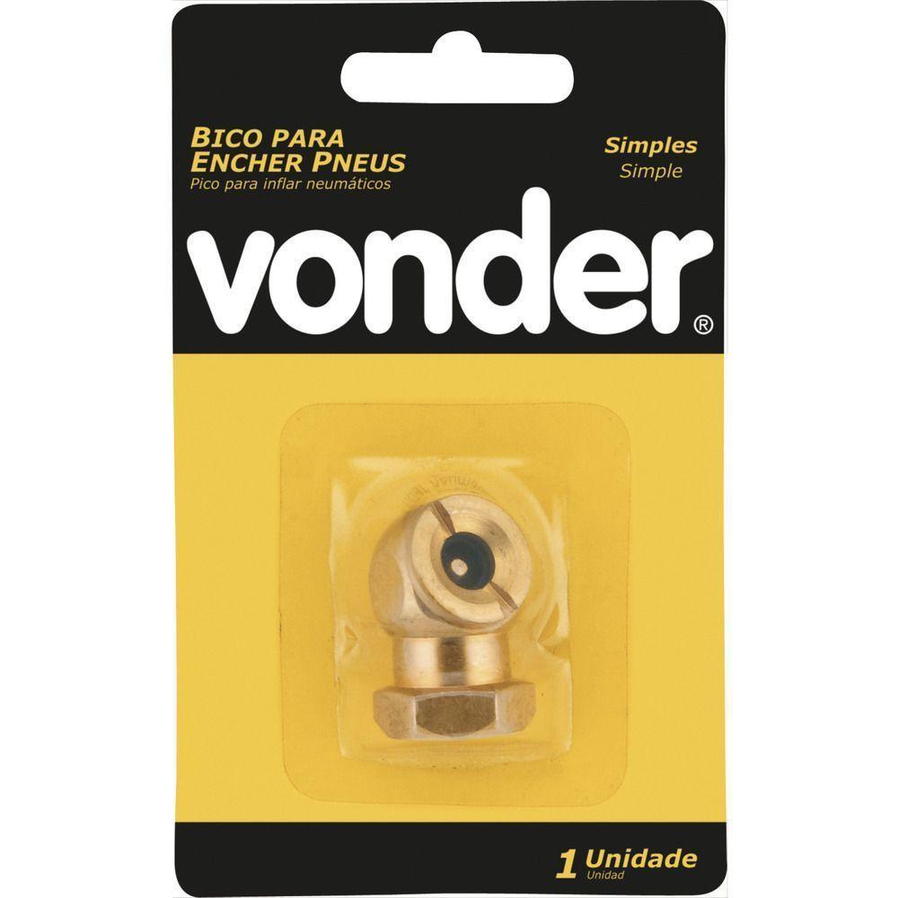 Bico Para Encher Pneu Simples 1-4" Npt Latão - Vonder - 3