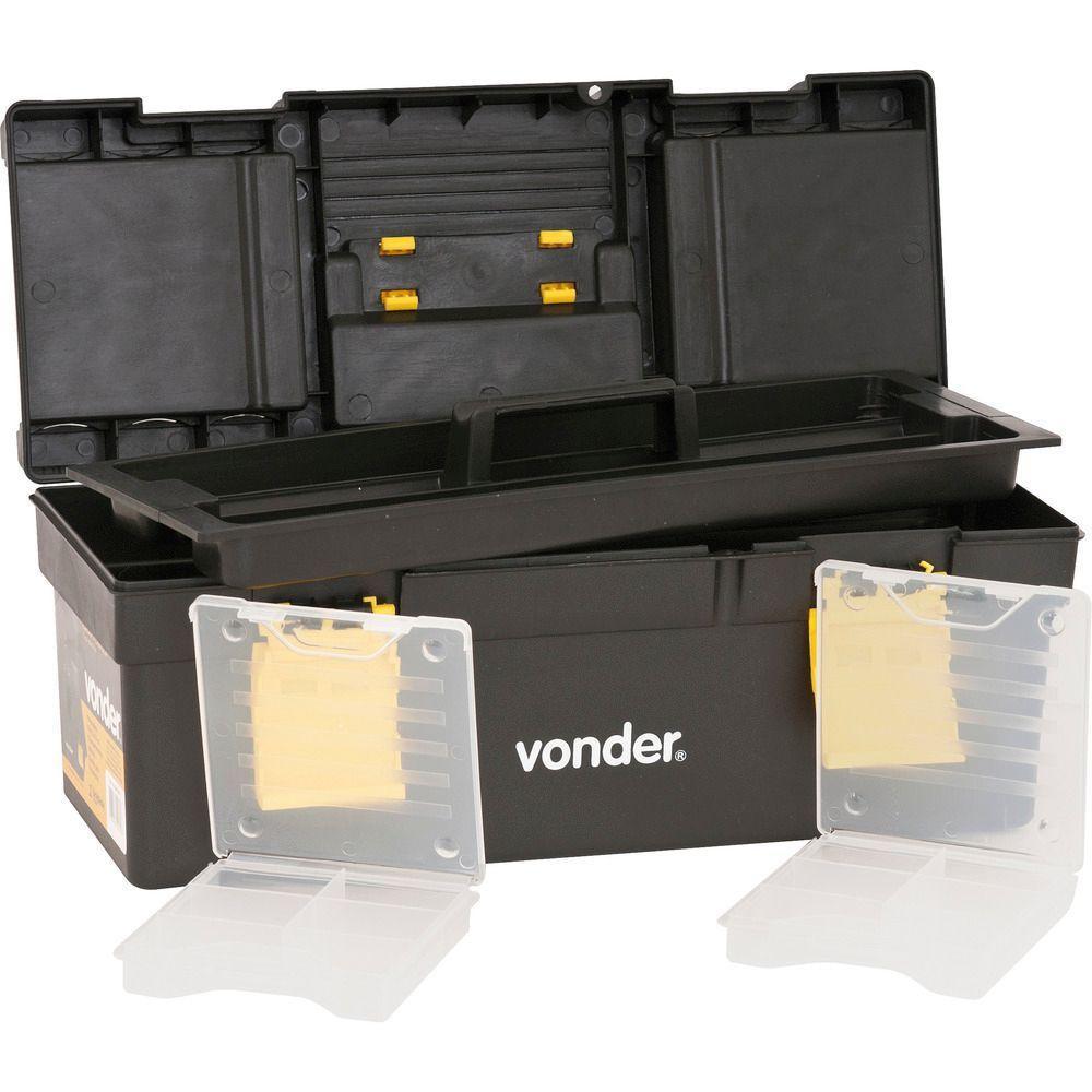 Caixa Plástica Para Ferramentas Baú 400x155x160mm Com Bandej - 3