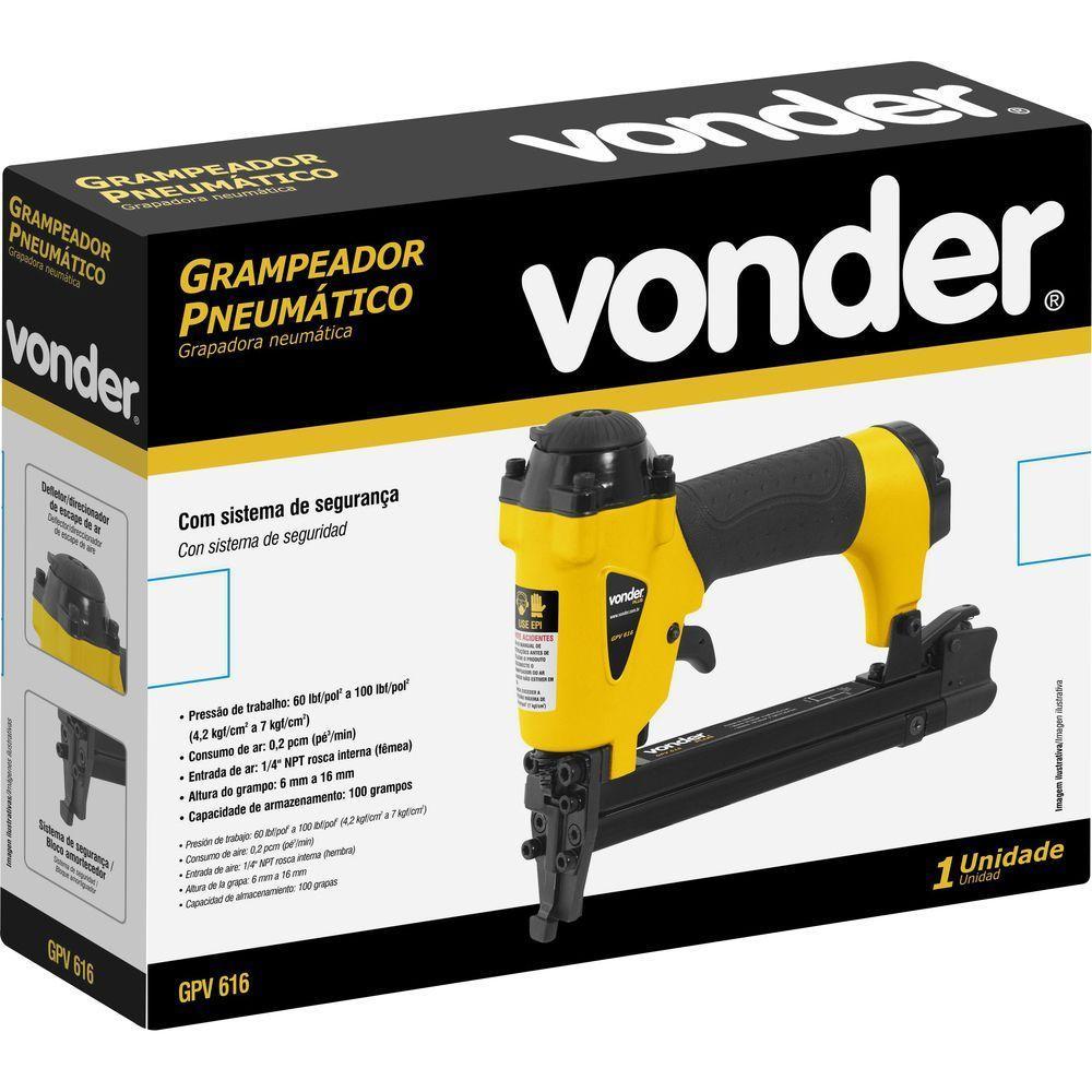 Grampeador Pneumático 6-16mm 0,2 Pcm 1-4" Npt Gpv616 Vonder - 5