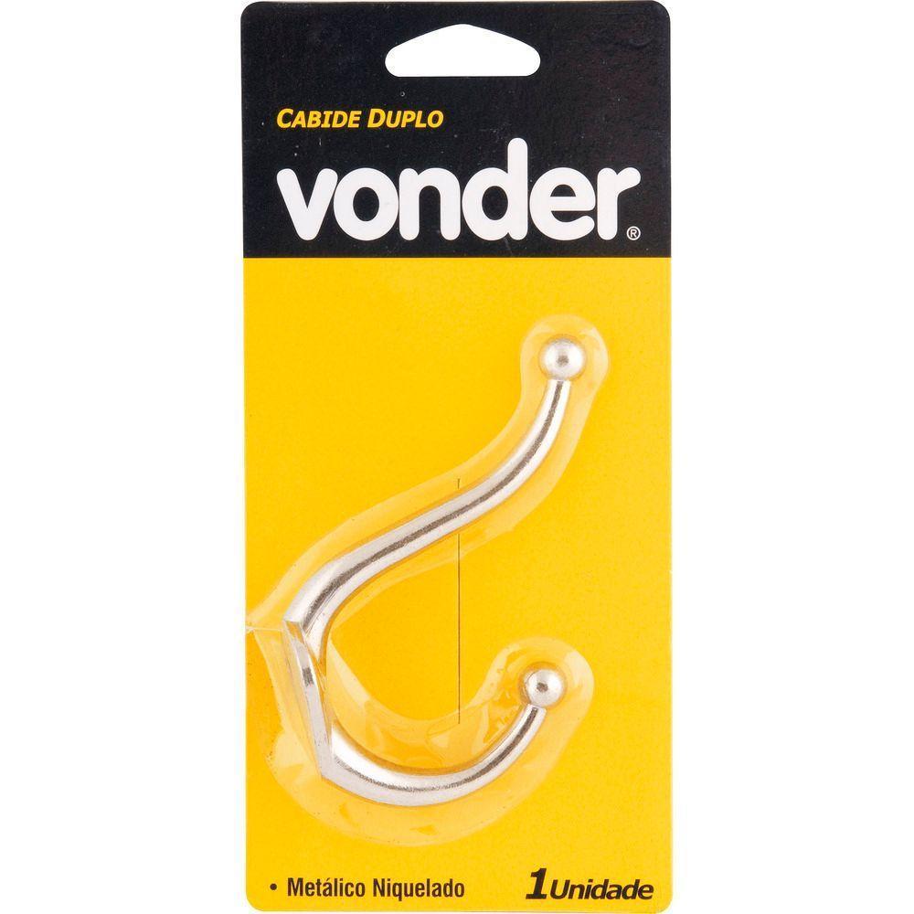 Cabide Duplo Grande Metálico Niquelado Vonder - 2