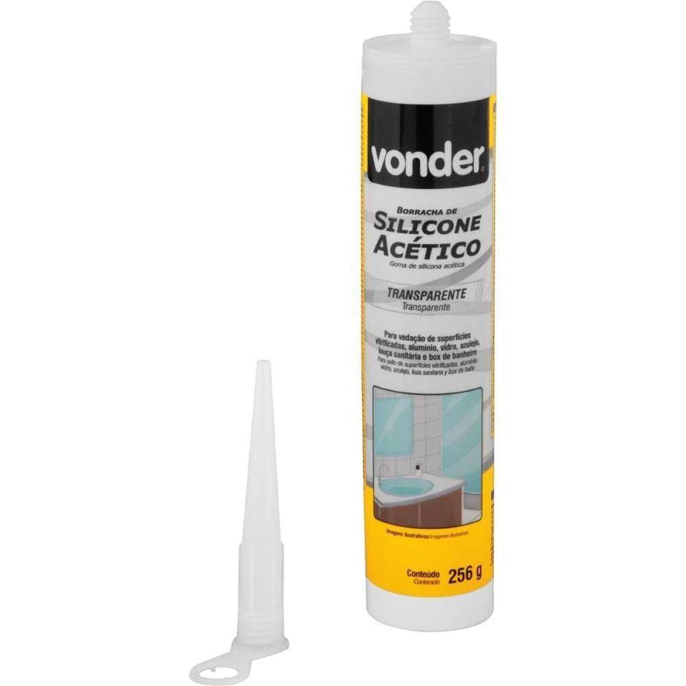 Borracha Silicone Transparente 256g Acético Vonder - 4