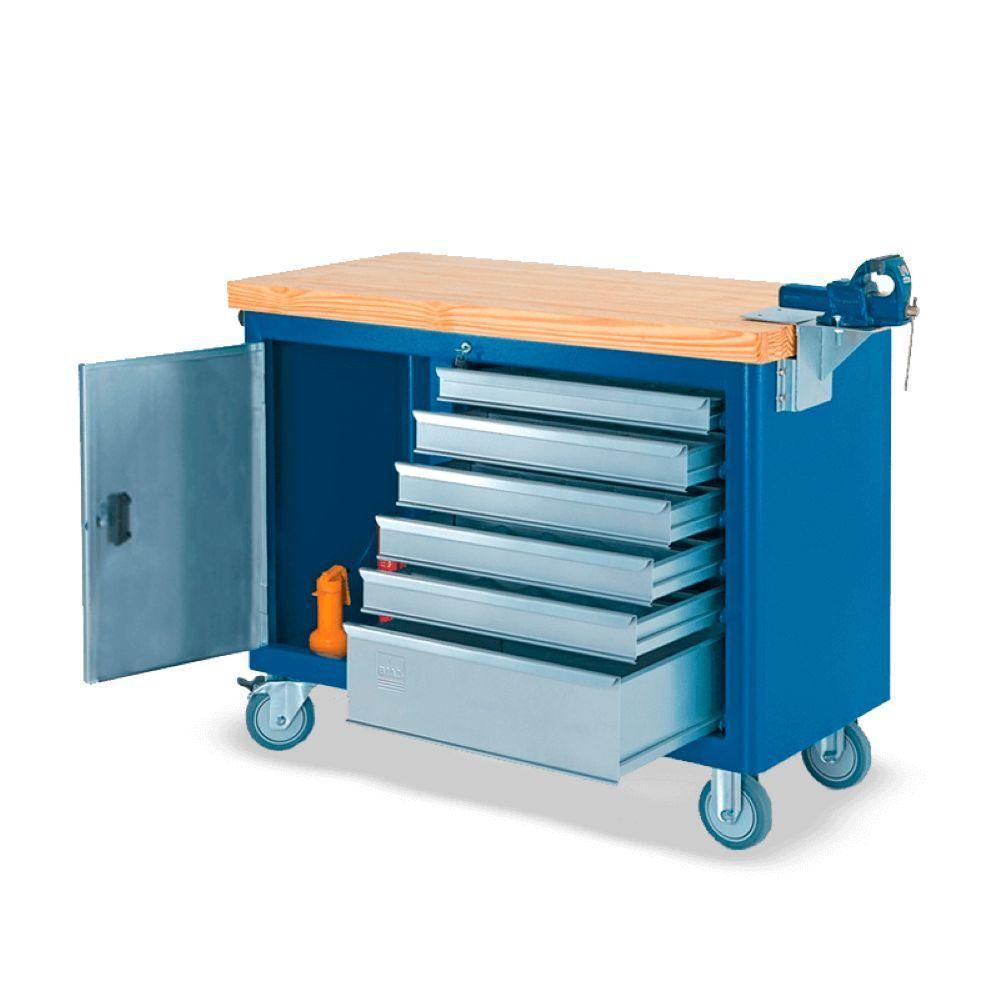 Bancada Móvel Com Tampo De Pinus 40mm E Suporte Para Morsa 500 Cmb - 1