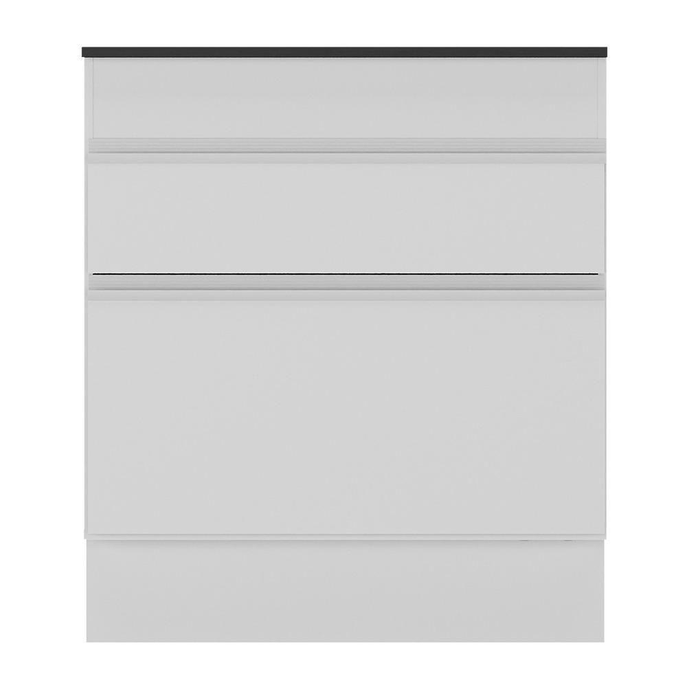 Balcão Cozinha Para Cooktop 70cm Com Rodapé 1 Porta 1 Gaveta Veneza Multimóveis V2118 Branco Branco - 2