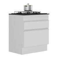 Balcão Cozinha Para Cooktop 70cm Com Rodapé 1 Porta 1 Gaveta Veneza Multimóveis V2118 Branco Branco - 1