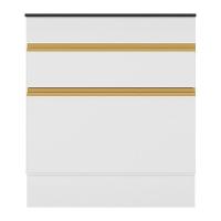 Balcão Cozinha Para Cooktop 70cm Com Rodapé 1 Porta 1 Gaveta Veneza Multimóveis V2118 Branco/dourado Branco/dourado - 2