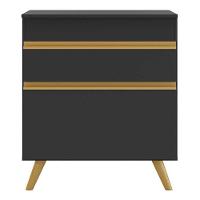 Balcão Cozinha Para Cooktop 70cm 1 Porta 1 Gaveta Veneza Multimóveis V3706 Preto/dourado Preto/dourado - 2