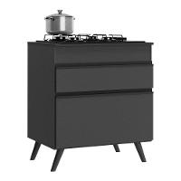 Balcão Cozinha Para Cooktop 70cm 1 Porta 1 Gaveta Veneza Multimóveis V3706 Preto Preto - 1