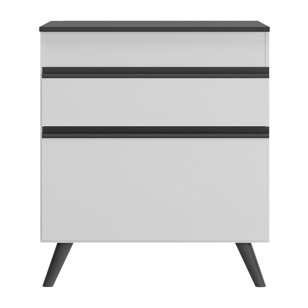 Balcão Cozinha Para Cooktop 70cm 1 Porta 1 Gaveta Veneza Multimóveis V3706 Branco/preto Branco/preto - 2