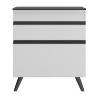 Balcão Cozinha Para Cooktop 70cm 1 Porta 1 Gaveta Veneza Multimóveis V3706 Branco/preto Branco/preto - 2