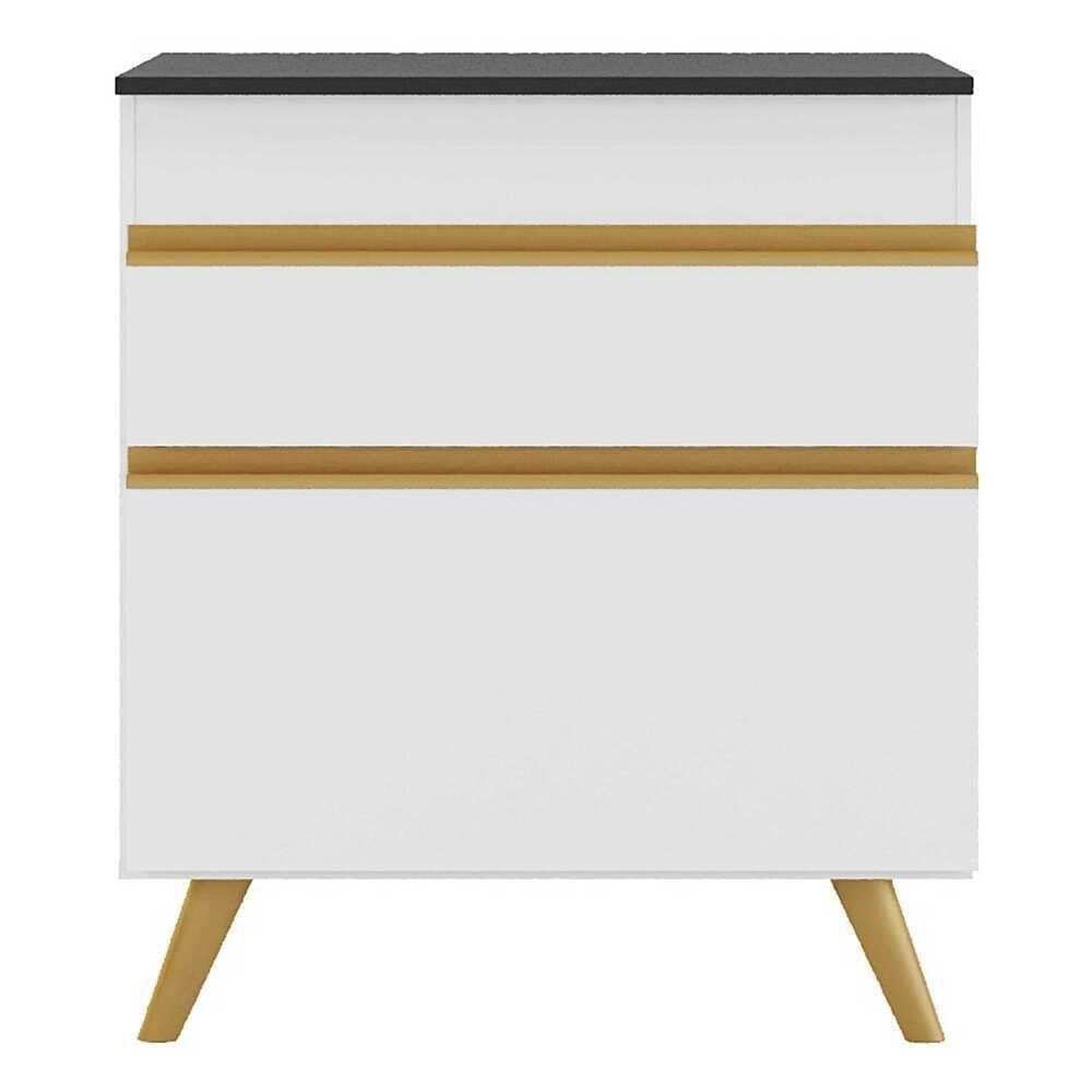 Balcão Cozinha Para Cooktop 70cm 1 Porta 1 Gaveta Veneza Multimóveis V3706 Branco/dourado Branco/dourado - 2