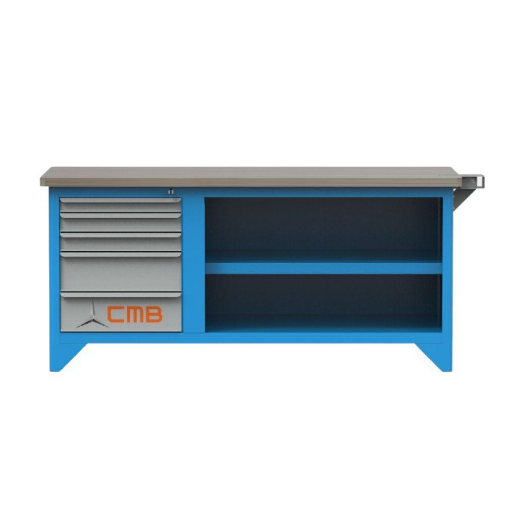 Bancada Com 5 Gavetas Suporte Morsa N05 E Tampo De Pinus 40mm 217 Cmb - 3