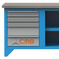 Bancada Com 5 Gavetas Suporte Morsa N05 E Tampo De Pinus 40mm 217 Cmb - 2