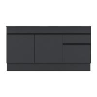 Balcão Cozinha Gabinete Pia 150cm Com Rodapé 3 Portas 1 Gaveta Veneza Multimóveis V2107 Preto Preto - 2