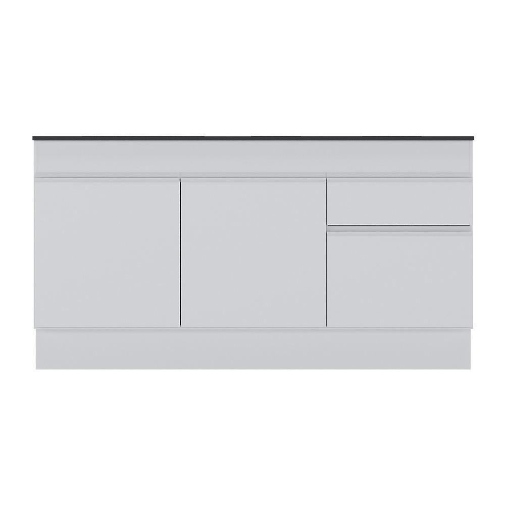 Balcão Cozinha Gabinete Pia 150cm Com Rodapé 3 Portas 1 Gaveta Veneza Multimóveis V2107 Branco - 2