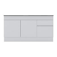 Balcão Cozinha Gabinete Pia 150cm Com Rodapé 3 Portas 1 Gaveta Veneza Multimóveis V2107 Branco - 2