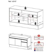 Balcão Cozinha Gabinete Pia 150cm Com Rodapé 3 Portas 1 Gaveta Veneza Multimóveis V2107 Branco - 4